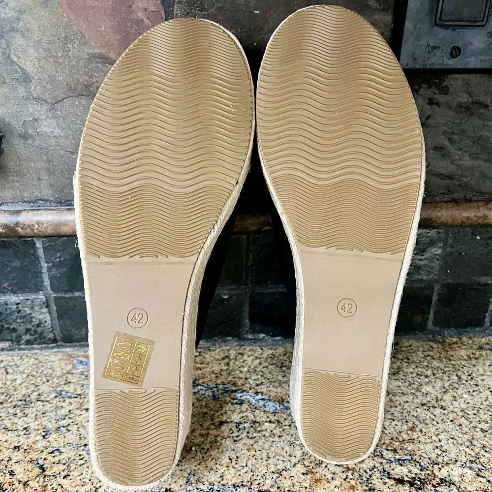 Womens Espadrille Wedge Sandals Peep Toe Sz 10.5 Casual‎ Boho Beach Resortwear